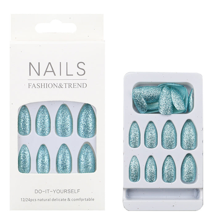 Glittering Almond-Shaped Press-On Nail Tips Stornfield