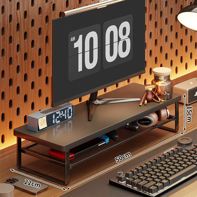 Ergonomic Monitor Stand Riser with Mesh Storage Drawer and Metal Frame