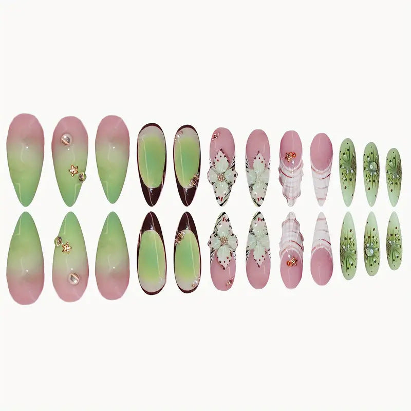 Decorative 3D Butterfly Themed Press-On Nail Art Stornfield