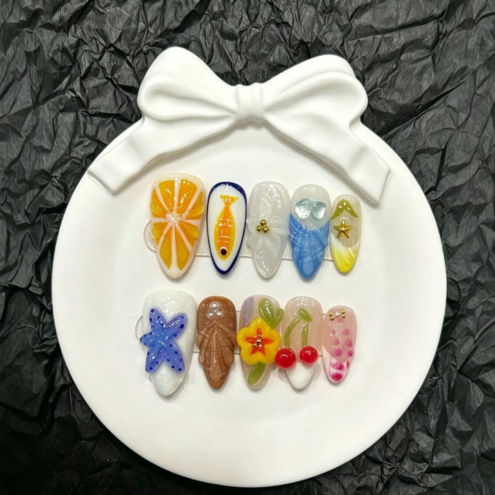 Whimsical Artistic Press-On Nail Set