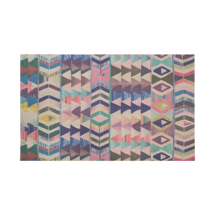 Flat-woven rectangular rug for living and entrance areas with quatrefoil pattern Stornfield