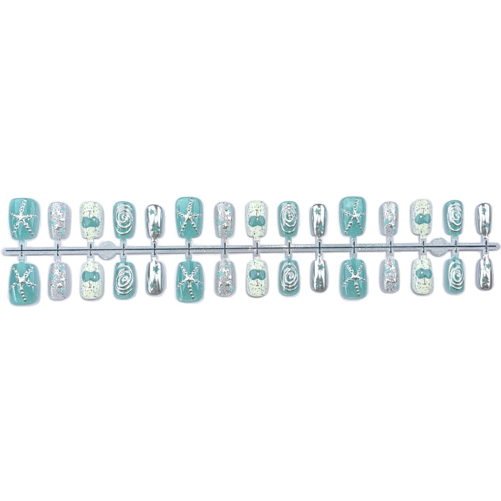 Coastal-Themed Press-On Nail Art Set