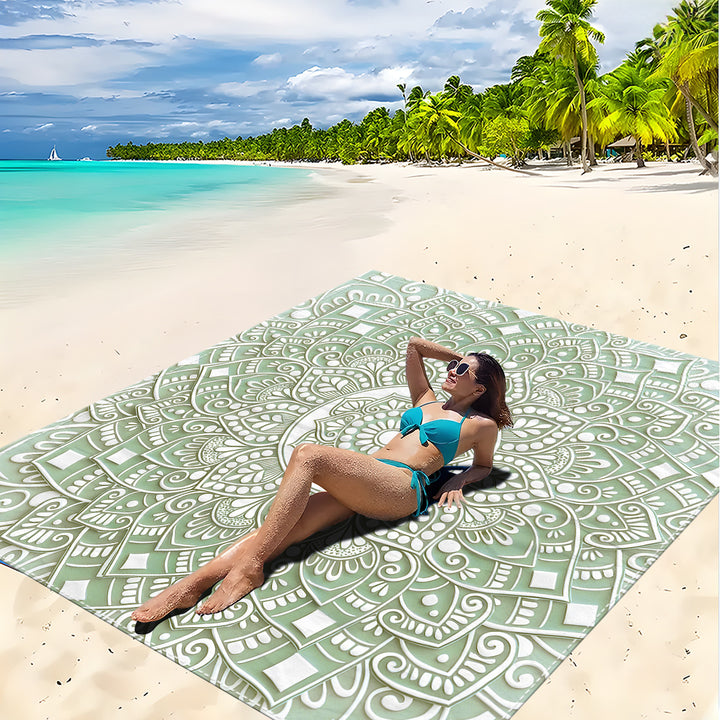 Mandala Design Beach Mat Stornfield
