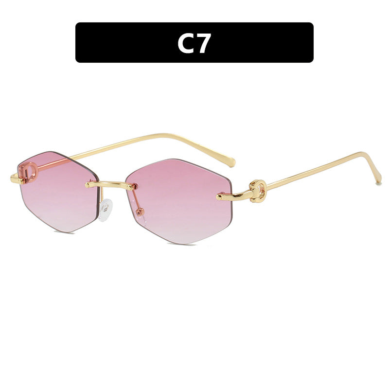 Women's fashionable sunglasses with hexagonal frame and luxurious accents Stornfield
