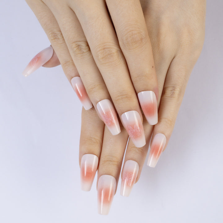 Artificial nails with elegant butterfly design Stornfield