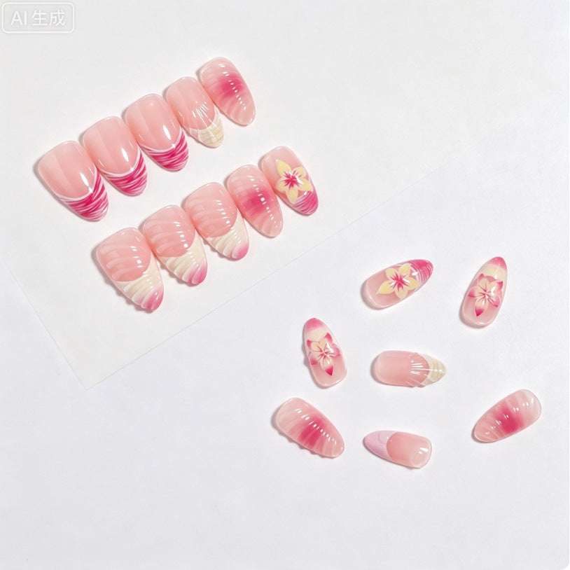Elegant Floral-Themed Press-On Nail Set Stornfield