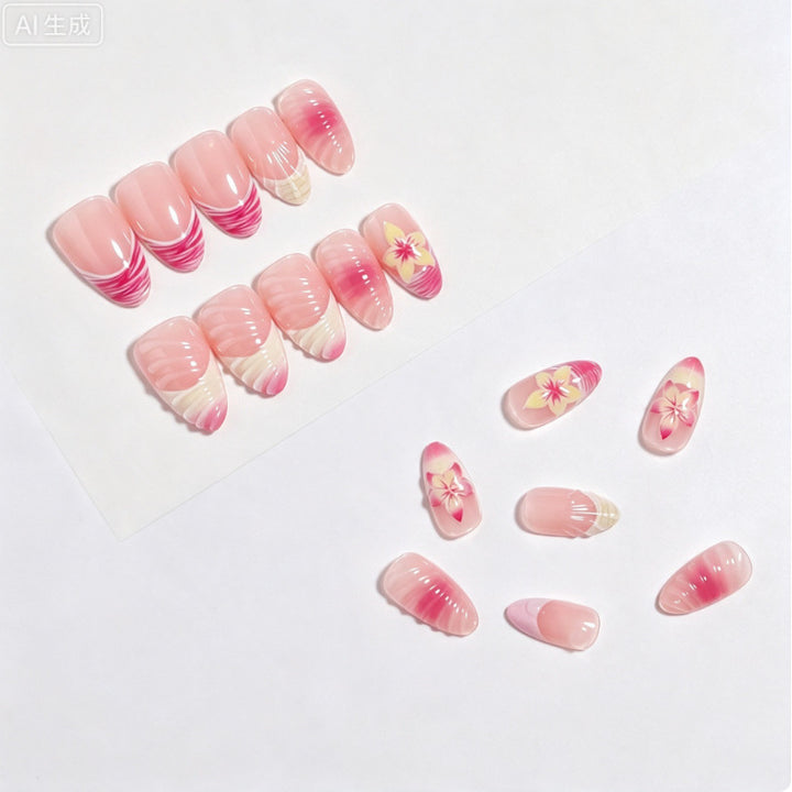 Elegant Floral-Themed Press-On Nail Set Stornfield