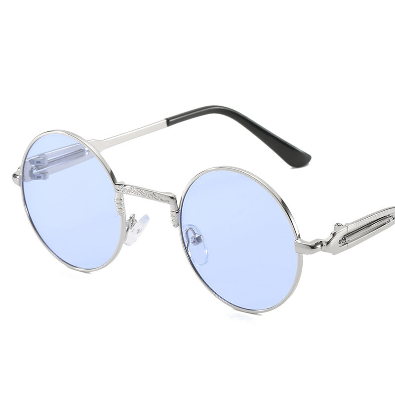 Women's round fashionable sunglasses with fine metal frame Stornfield