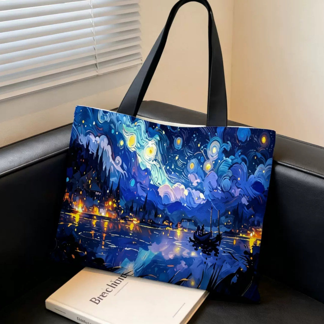 Artistic Graphic Print Tote Bag