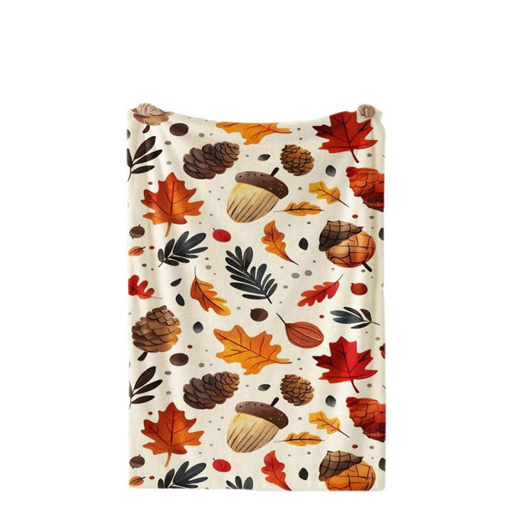 Thanksgiving-Themed Cozy Fleece Blanket