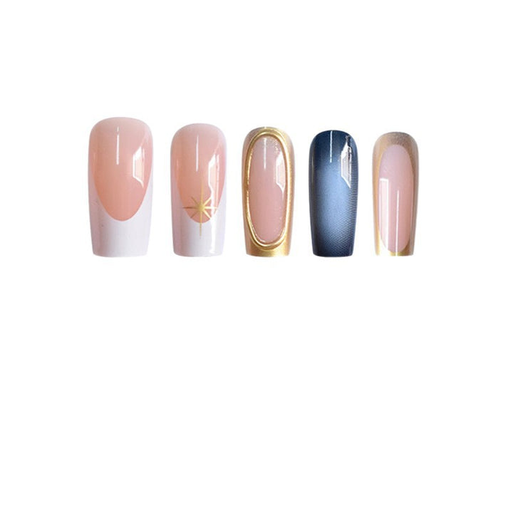 Elegant Stiletto Nail Extensions with Golden Accents Stornfield