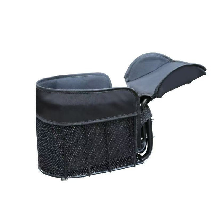 padded frame mounted pet carrier basket with mesh sides and quick release mount Stornfield