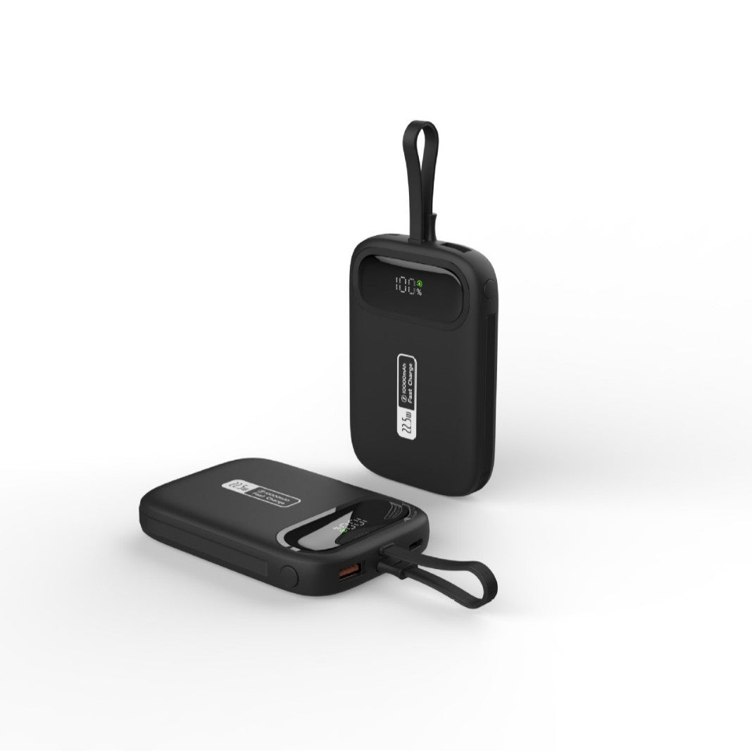 Portable power bank with fast USB-C connection and integrated LED display Stornfield