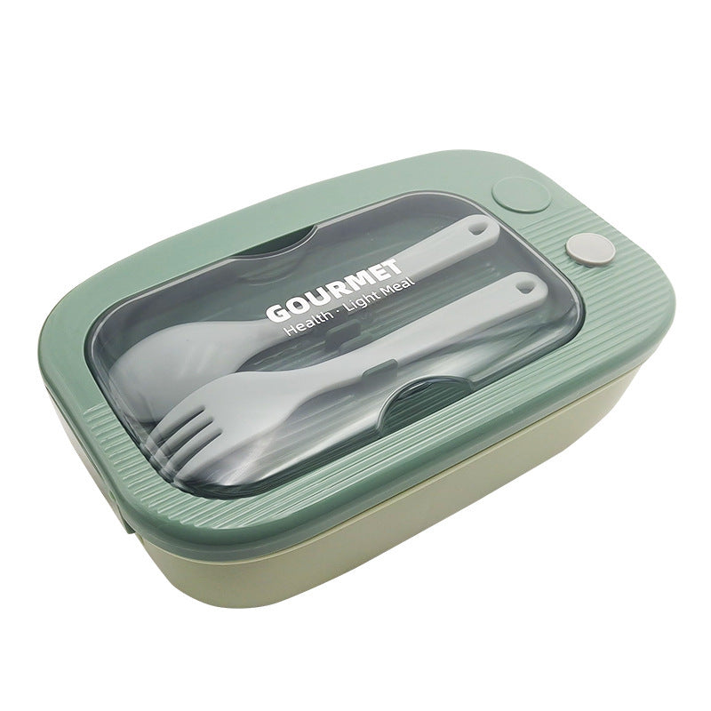 Multi-Compartment Meal Prep Box with Integrated Utensils