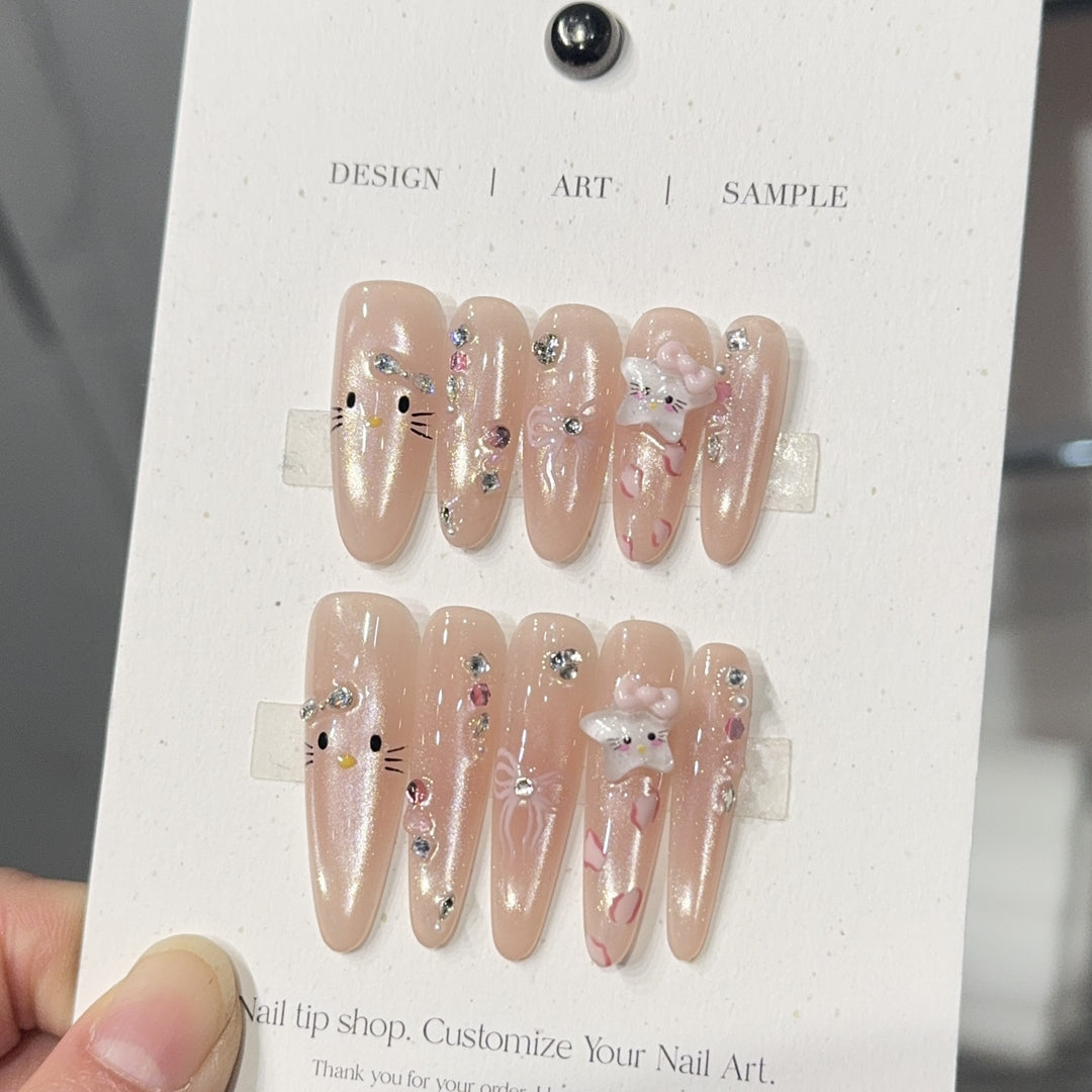 Artificial nails with Playful-Elegant Design Stornfield