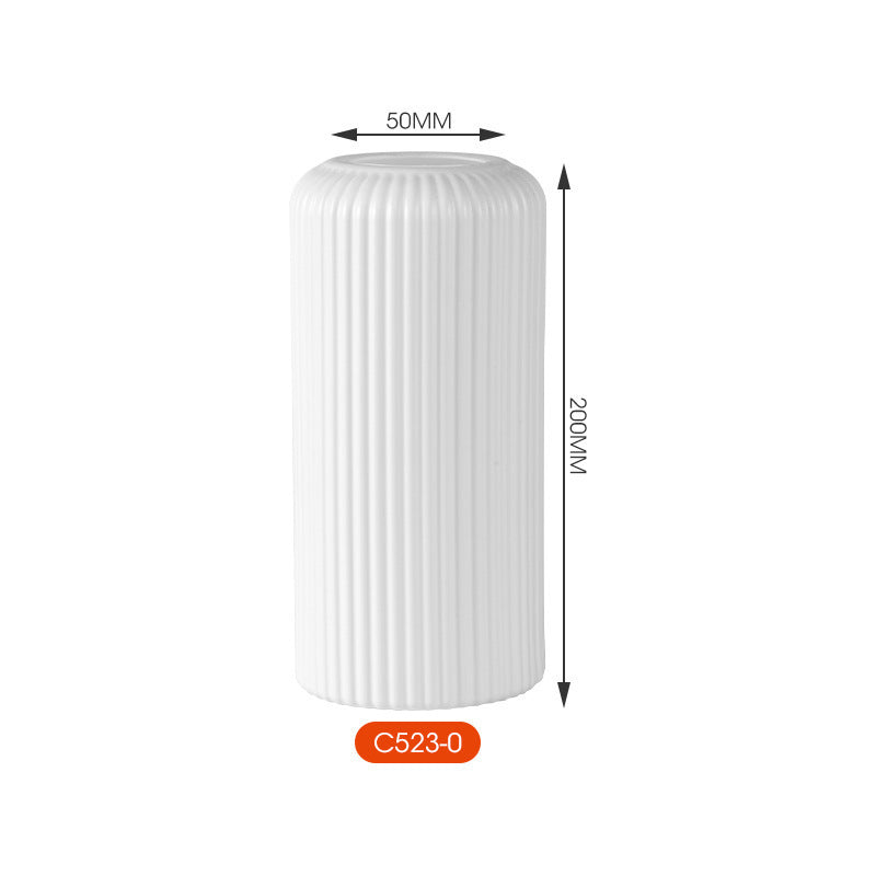 Elegant Vertical Ribbed Ceramic Vase Stornfeild