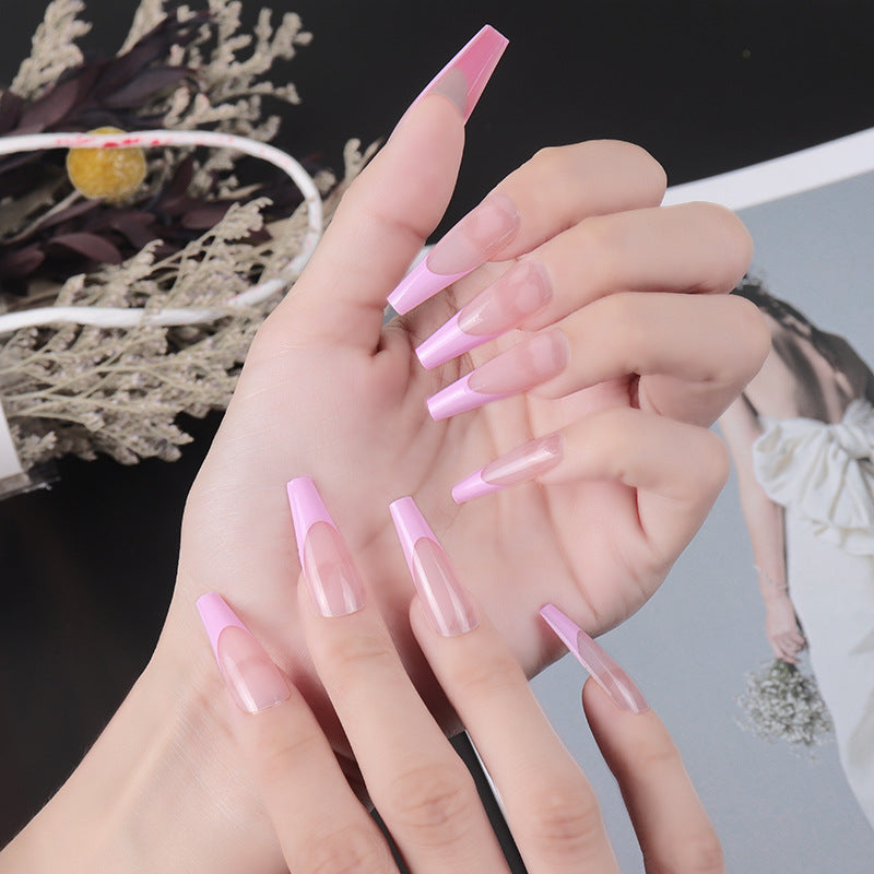 Elegant Stiletto Press-On Nail Set with Two-Tone Design Stornfield
