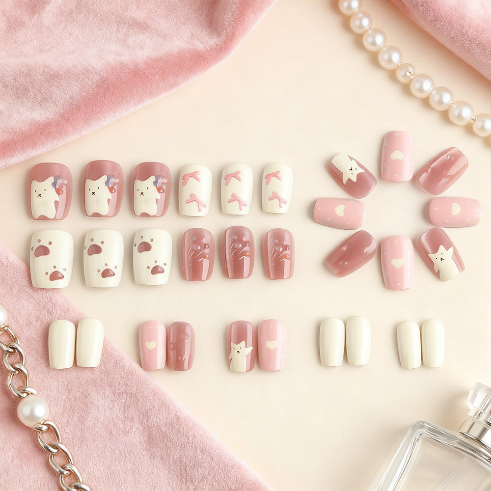 Creative Cat-Themed Press-On Nails Stornfield