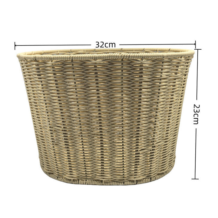 woven rattan front bicycle basket with universal handlebar mount Stornfield