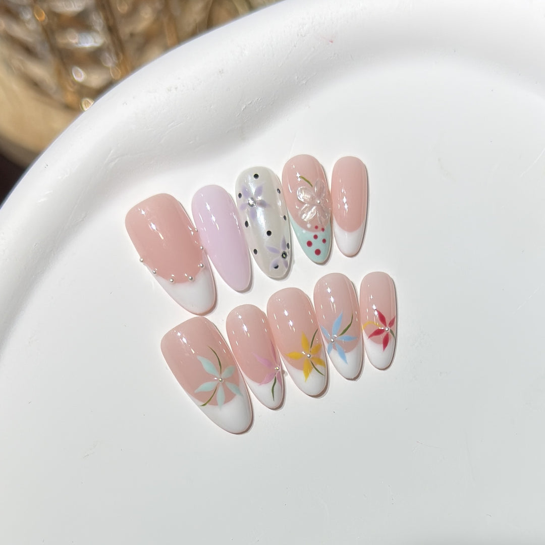 Floral Art Press-On Nail Set Stornfield