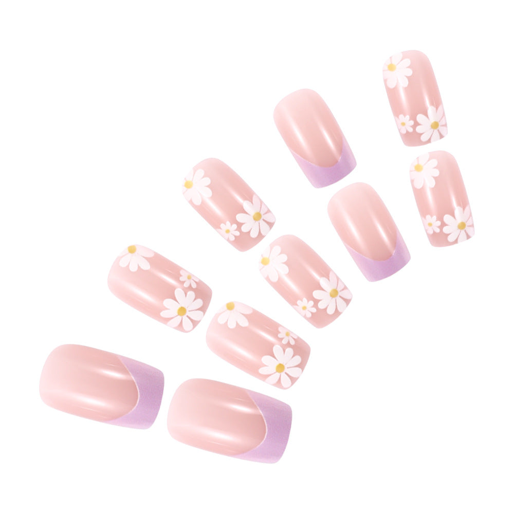 Floral French Tip Press-On Nails Stornfield