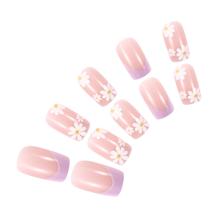 Floral French Tip Press-On Nails Stornfield