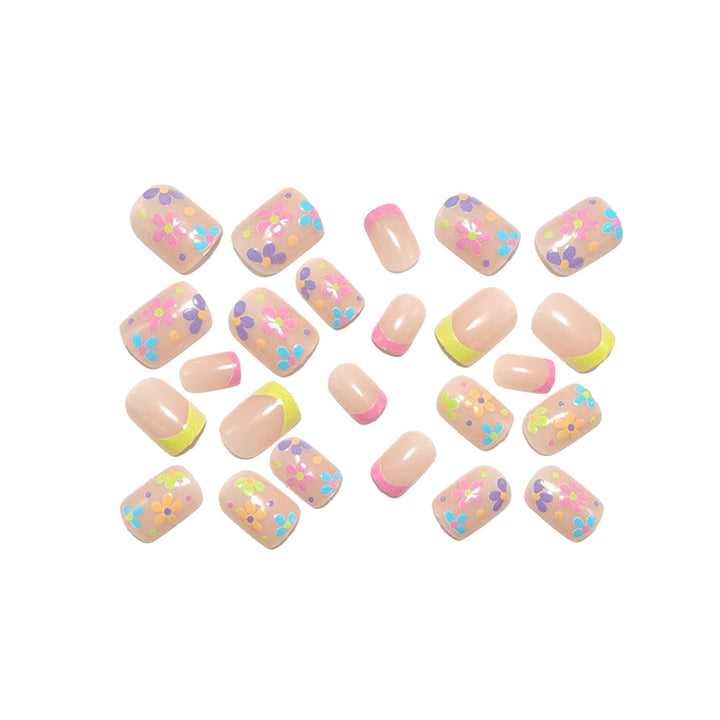 Artificial nails with colorful floral pattern Stornfield