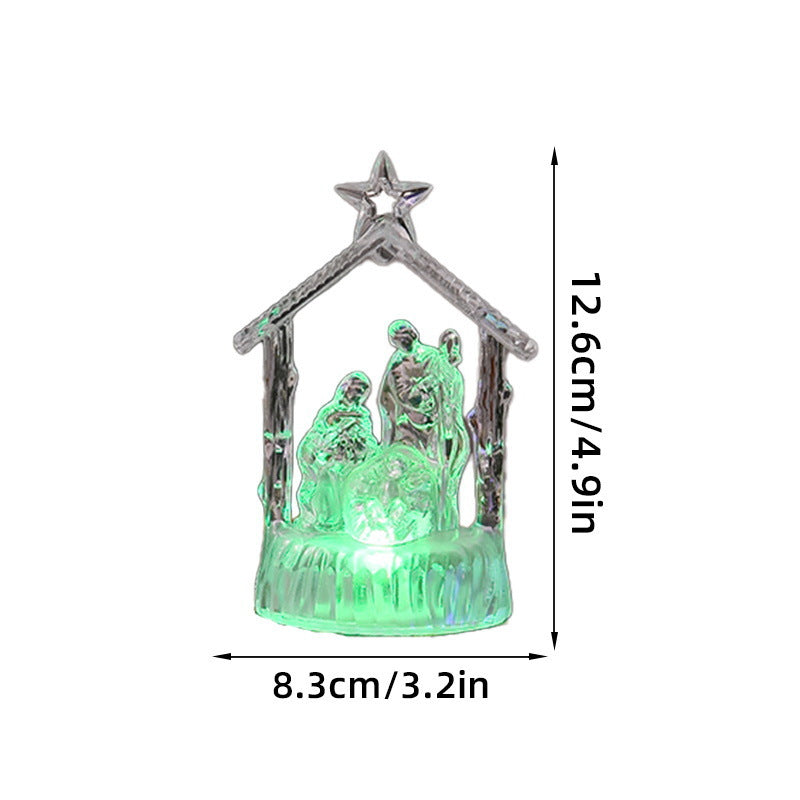 Illuminated Christmas nativity scene with LED effects Stornfield
