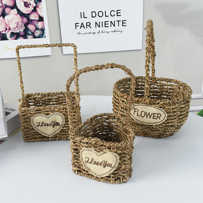 Handwoven Decorative Flower Basket Stornfield