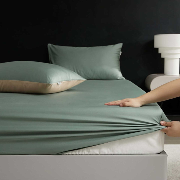 Reversible Premium Cotton Satin Bed Set with Silky Soft Finish