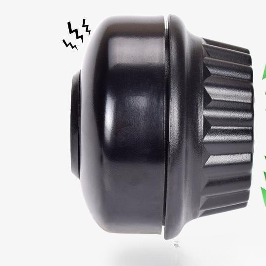 compact high-volume bicycle bell with universal adjustable clamp and weatherproof alloy striker Stornfield