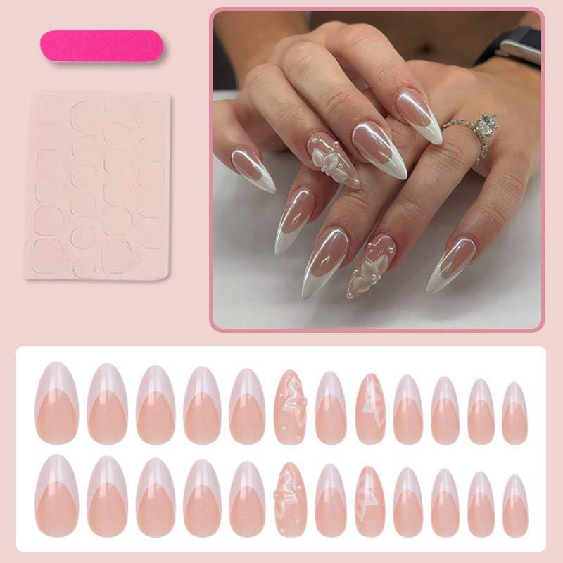 Artificial Nail Set with elegant tips and romantic accents Stornfield