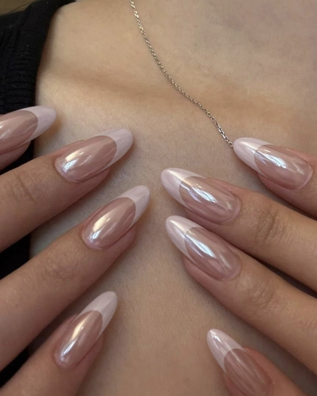 Acrylic nail set with glamorous French designs Stornfield