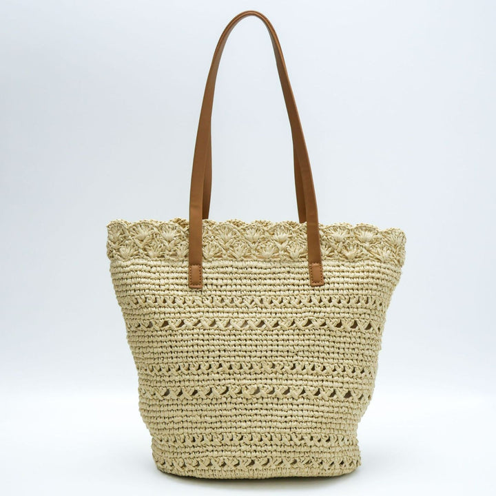 Handwoven tote bag with floral details Stornfield