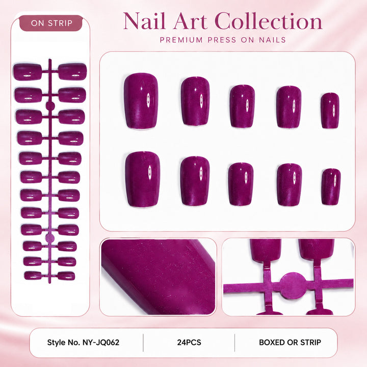 Premium Press-On Nails with Metallic Shine Stornfield