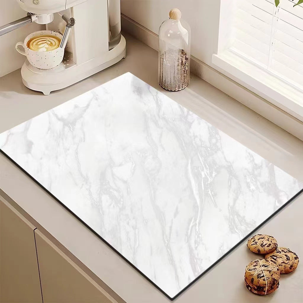 Luxury Marble Design Kitchen Mat