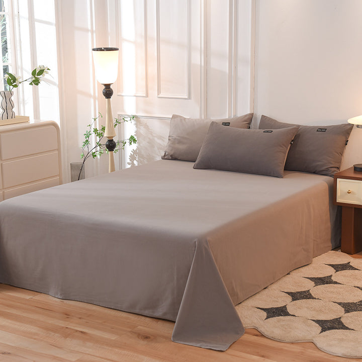 Breathable Reversible Cotton Duvet Cover Set with Pillowcases