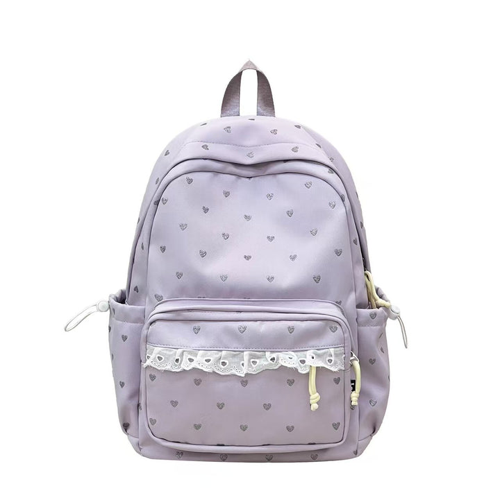 Backpack with Fine Heart Motif and Delicate Lace Appliqué Stornfield
