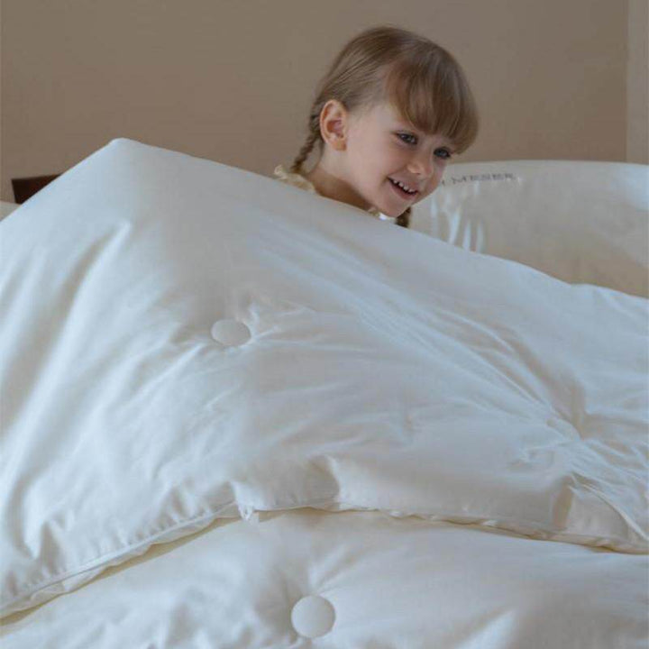 Tufted Button-Detail Cotton Sateen Duvet Cover with Deep-Fit Corners