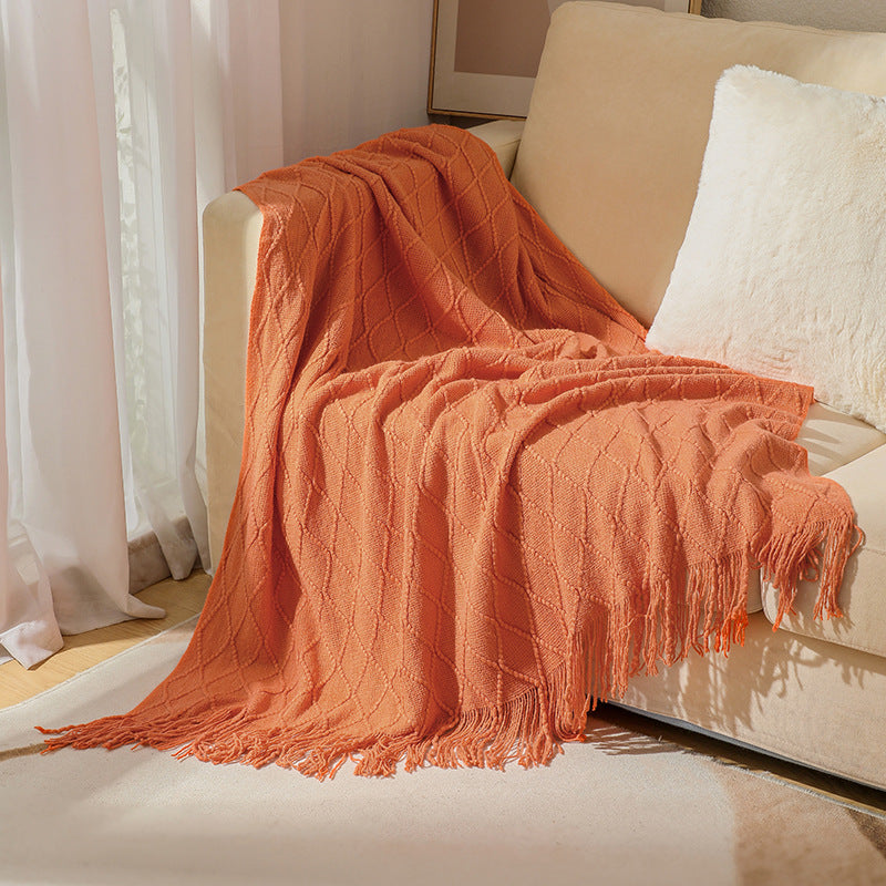 Cozy Textured Knitted Throw Blanket