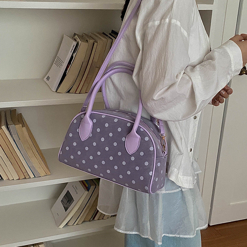 Polka Dot Top Handle Handbag