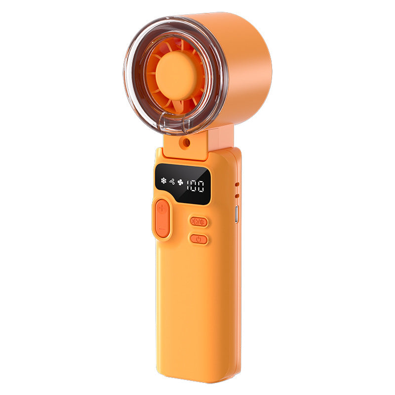 Cooling rechargeable handheld digital display misting mini fan with adjustable tilt and USB-C charging Stornfield