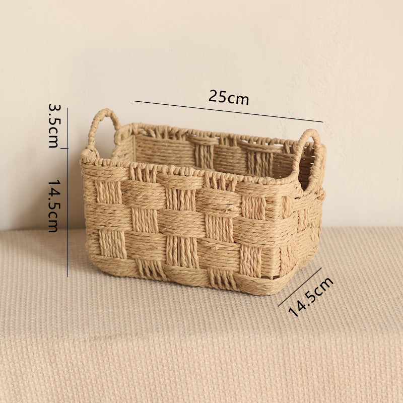 Handmade storage basket with practical handle Stornfield