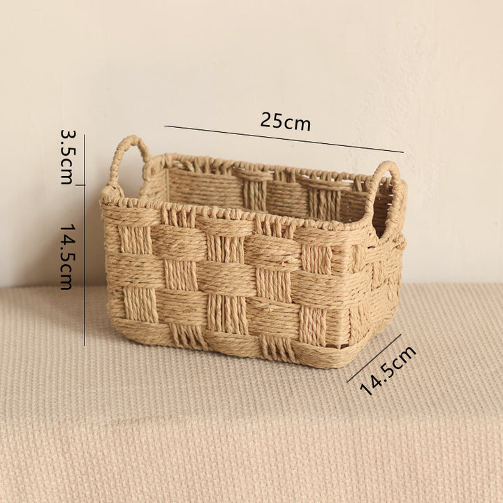 Handmade storage basket with practical handle Stornfield