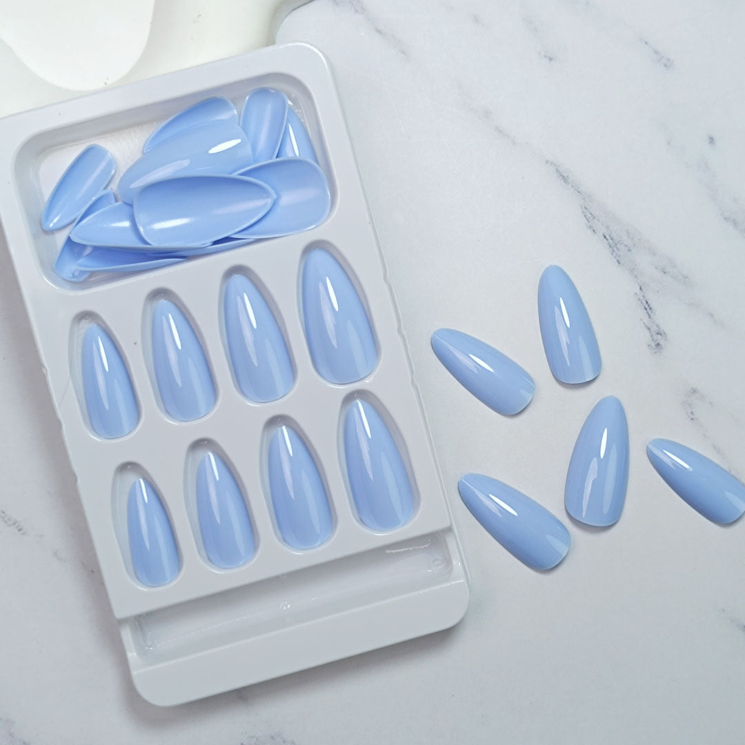 Premium Glossy Almond-Shaped Press-On Nail Set Stornfield