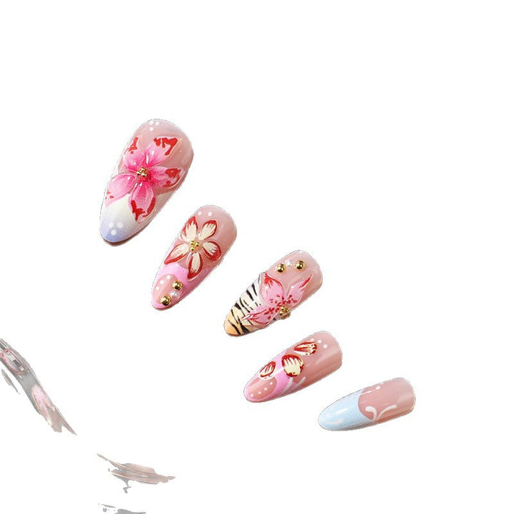 Artistic Floral-Themed Press-On Nail Set Stornfield