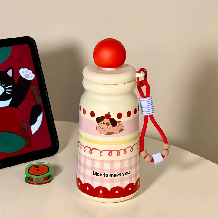 Women's Insulated Water Bottle with Playful Dog Design Stornfield