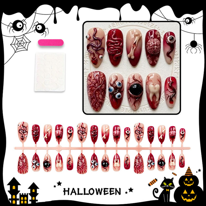 Artificial nail set with creative Halloween motifs Stornfield