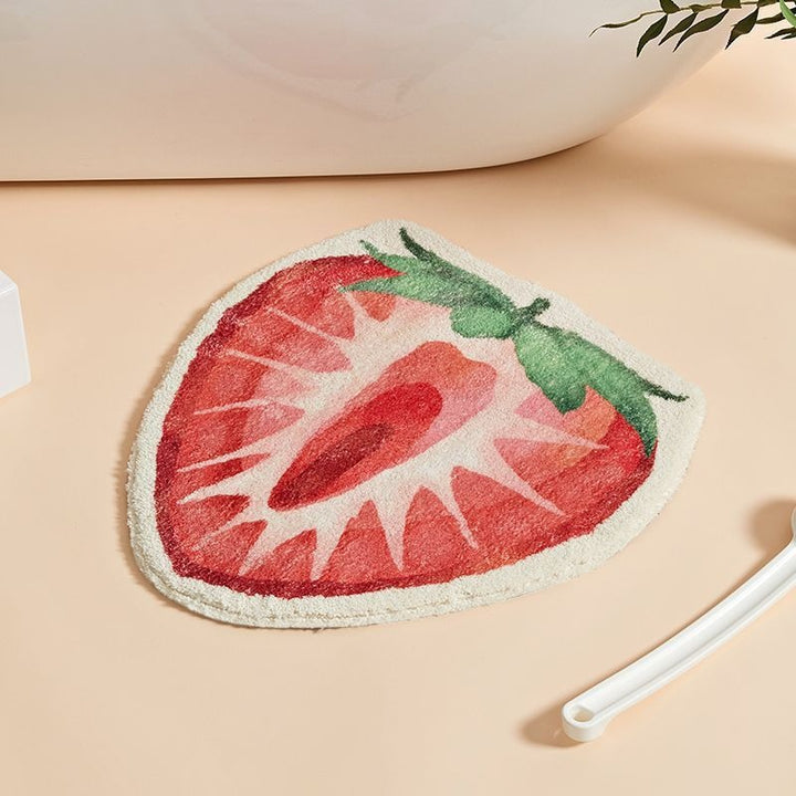 Lemon-Shaped Plush Bath Mat