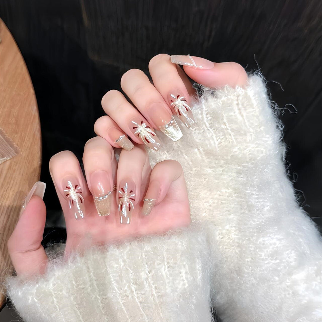 Elegant Floral Press-On Nail Design Kit Stornfield